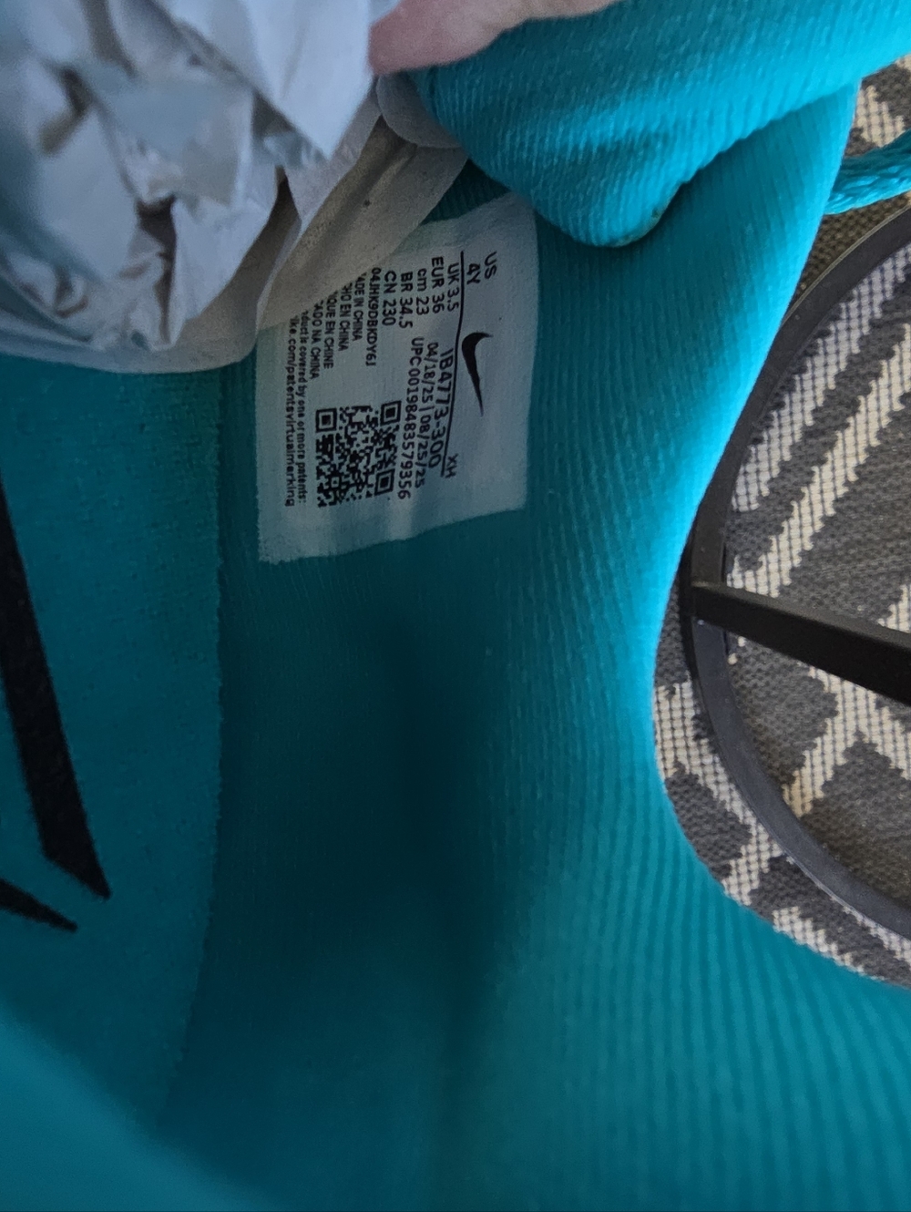 Nike Jordan AJ 3 (GS) Box Label — Turbo Green & University Red (Brand New In Box - Picture 6 of 6
